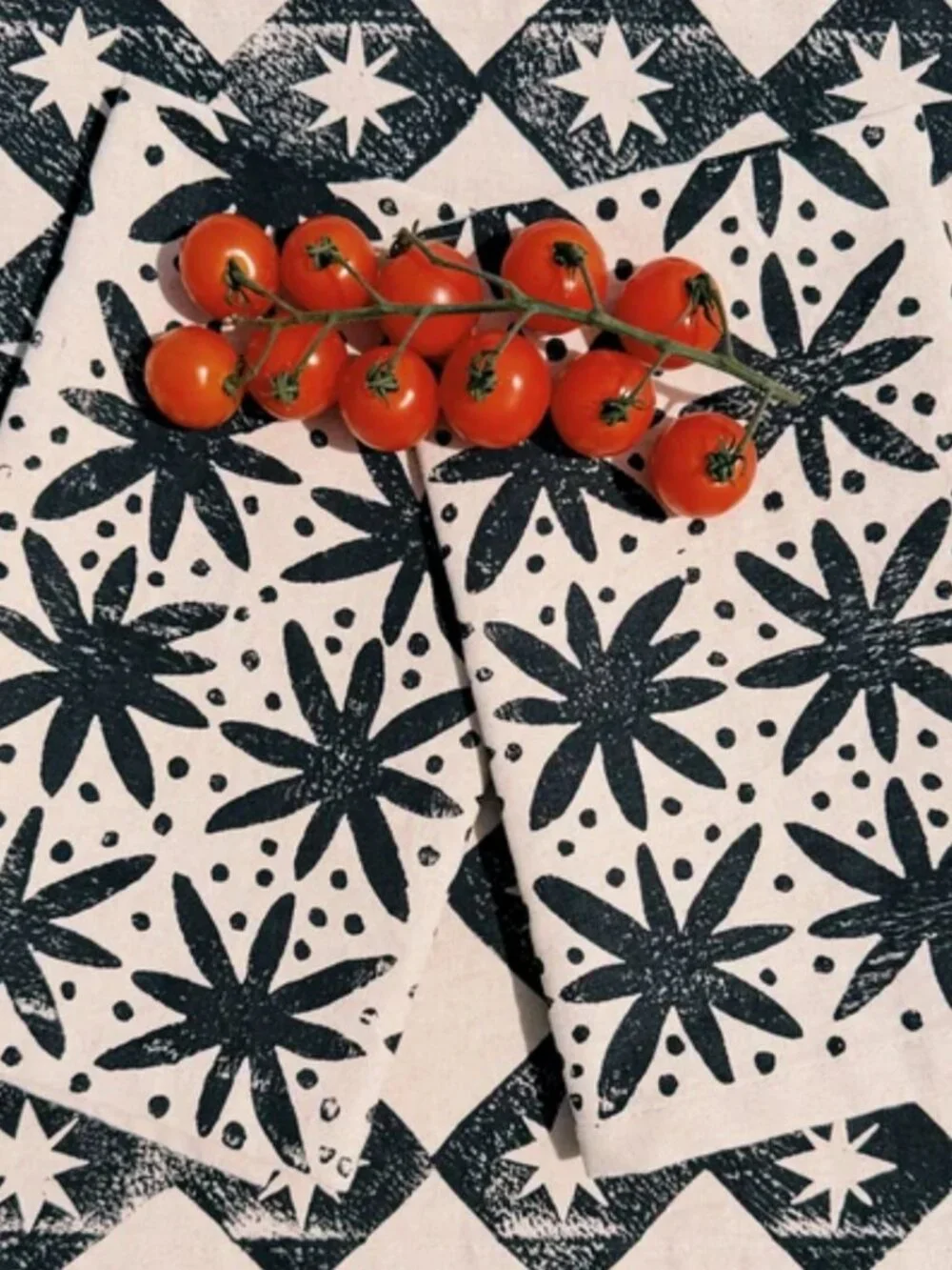 JULIE PEACH Blockprint Napkins Black and White (3 Pairs)